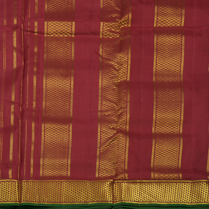 Hayagrivas Handloom Maroon Kanjivaram Ten Yards Silk Saree with Manthalir Selvedge HBE939K11-1