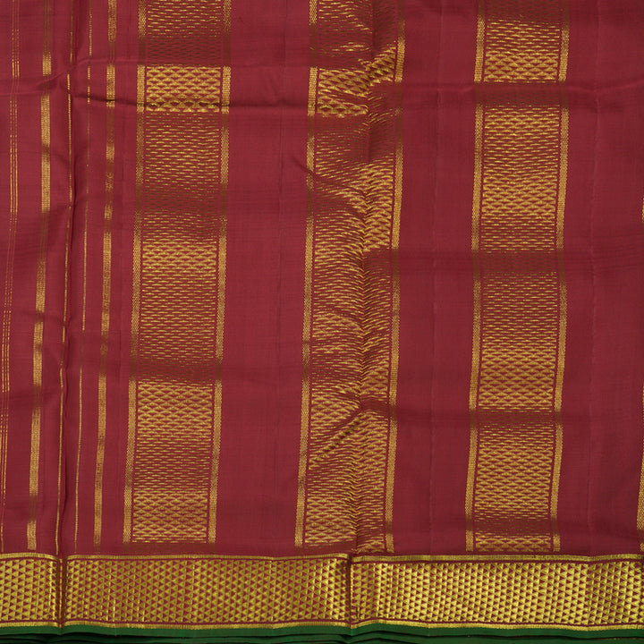 Hayagrivas Handloom Maroon Kanjivaram Ten Yards Silk Saree with Manthalir Selvedge HBE939K11-1