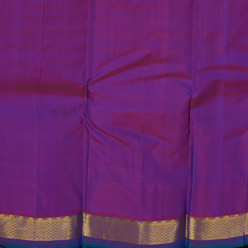 Hayagrivas Handloom Dual Tone (Blue & Yellow) Kanjivaram Silk Saree with Purple border HBE959K1-5