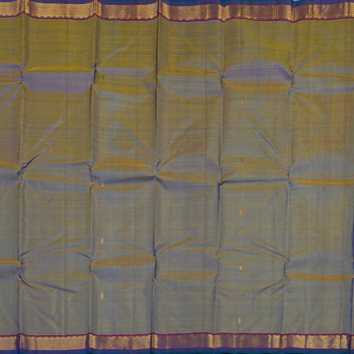 Hayagrivas Handloom Dual Tone (Blue & Yellow) Kanjivaram Silk Saree with Purple border HBE959K1-5
