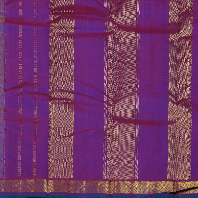 Hayagrivas Handloom Dual Tone (Blue & Yellow) Kanjivaram Silk Saree with Purple border HBE959K1-5