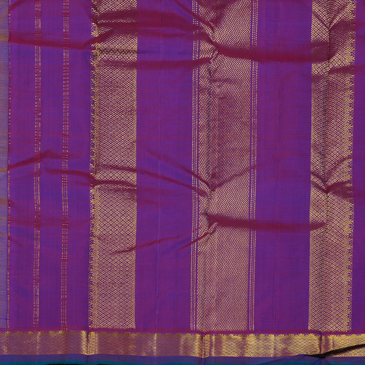Hayagrivas Handloom Dual Tone (Blue & Yellow) Kanjivaram Silk Saree with Purple border HBE959K1-5