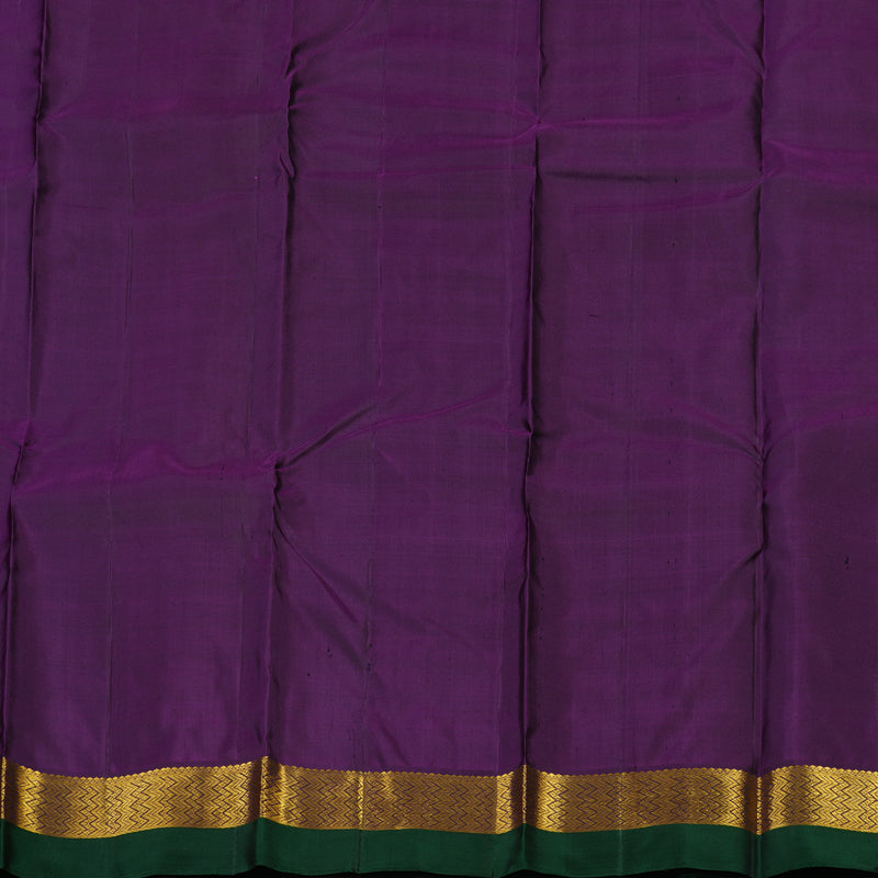 Hayagrivas Handloom Green Kanjivaram Silk Saree with Violet & Bottle Green border HBE960K1-11