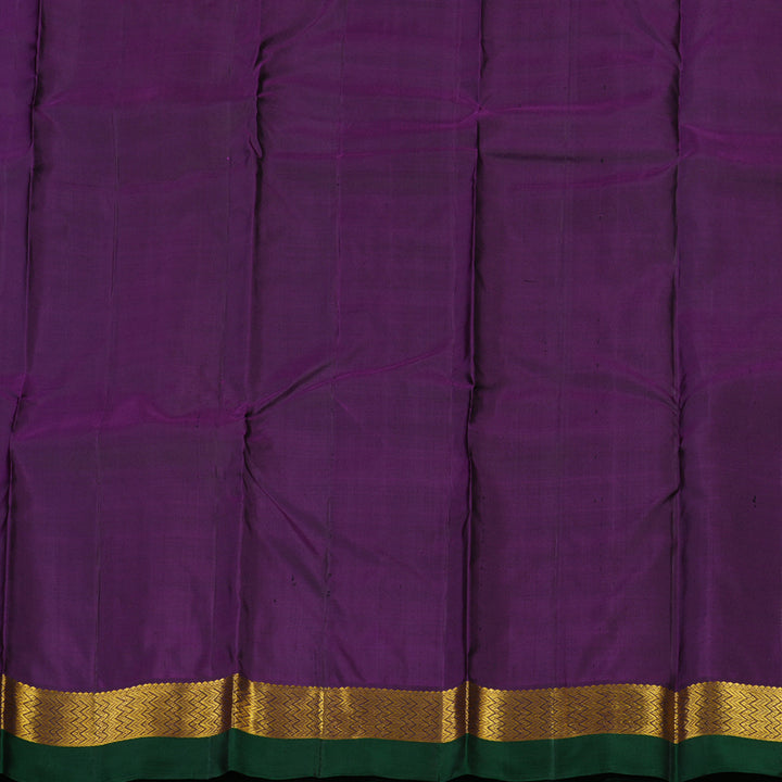 Hayagrivas Handloom Green Kanjivaram Silk Saree with Violet & Bottle Green border HBE960K1-11