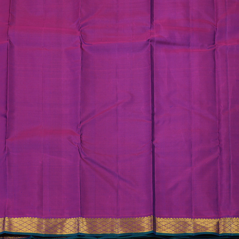 Hayagrivas Handloom Dual Tone (Lemon Yellow & Blue) Kanjivaram Silk Saree HBF100D1-7
