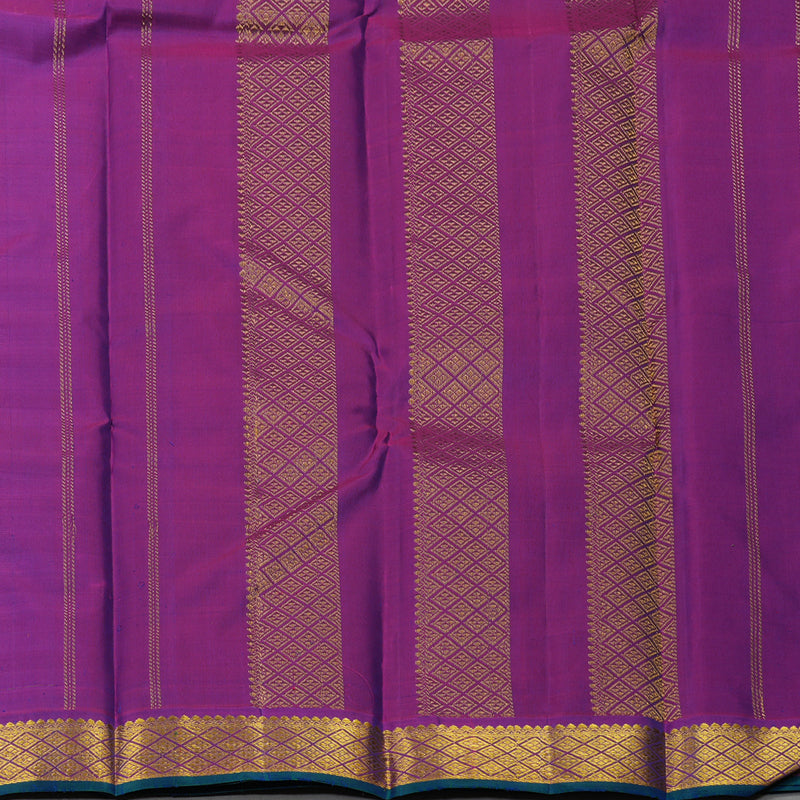 Hayagrivas Handloom Dual Tone (Lemon Yellow & Blue) Kanjivaram Silk Saree HBF100D1-7