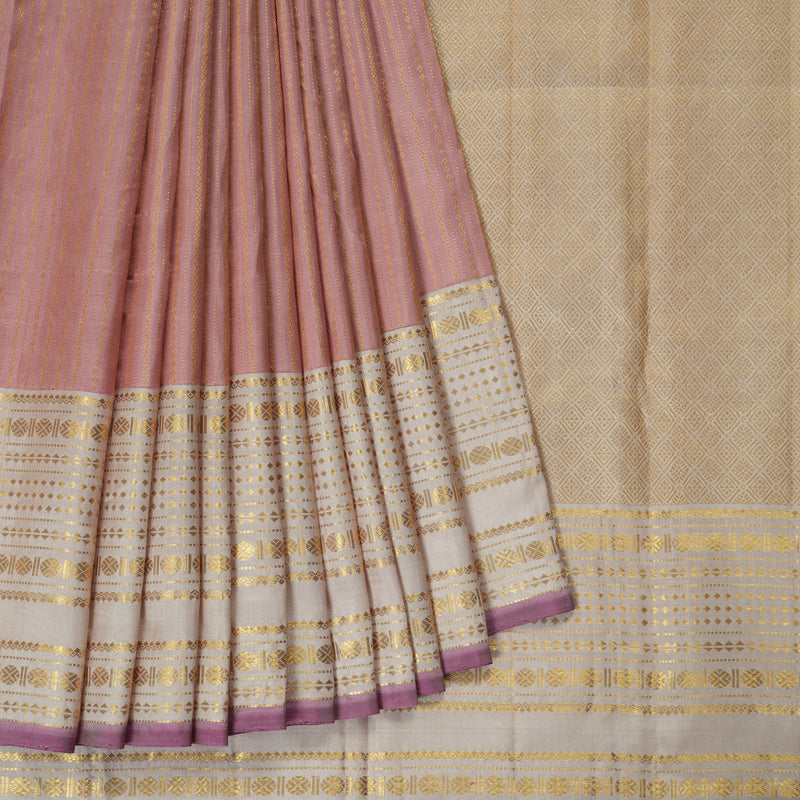 Hayagrivas Handloom Onion Pink Kanjivaram Silk Saree HBF101D1-1