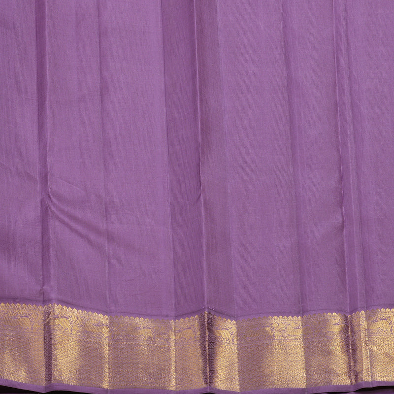 Hayagrivas Handloom Chocolate Brown Kanjivaram Silk Saree with Lavendar Border HBF102D1-1