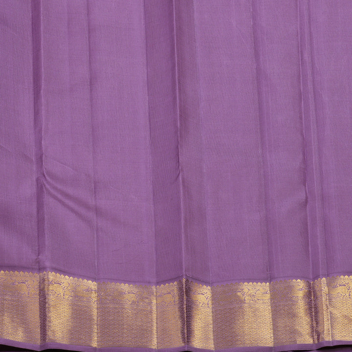 Hayagrivas Handloom Chocolate Brown Kanjivaram Silk Saree with Lavendar Border HBF102D1-1
