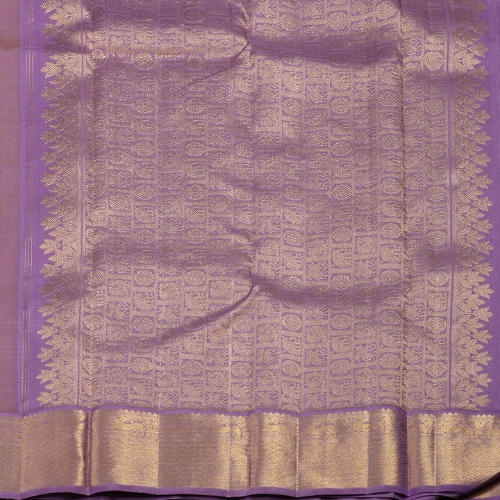 Hayagrivas Handloom Chocolate Brown Kanjivaram Silk Saree with Lavendar Border HBF102D1-1