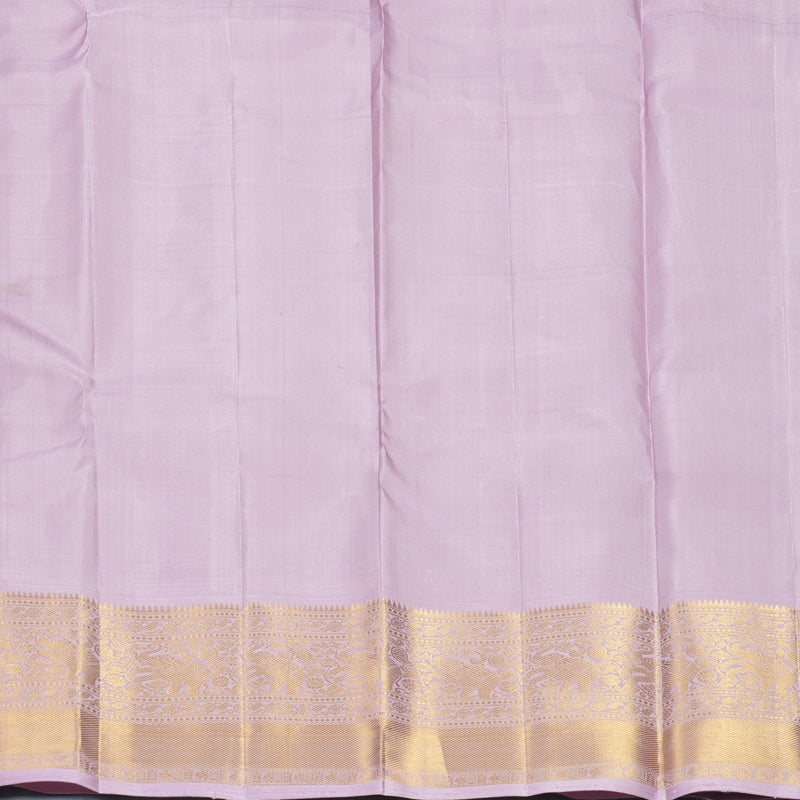 Hayagrivas Handloom Grey Kanjivaram Silk Saree with Lilac Border HBF1422J1-1