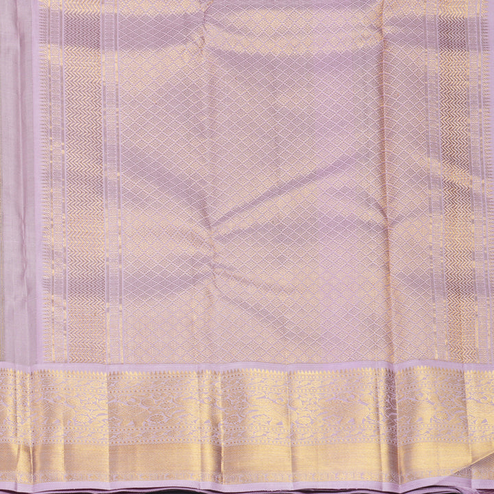 Hayagrivas Handloom Grey Kanjivaram Silk Saree with Lilac Border HBF1422J1-1