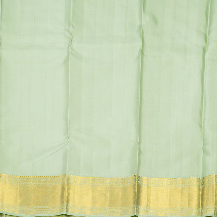 Hayagrivas Handloom Sandal Beige Kanjivaram Silk Saree with Pista Green Border HBF1422J2-2
