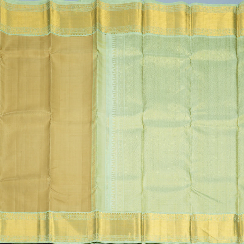 Hayagrivas Handloom Sandal Beige Kanjivaram Silk Saree with Pista Green Border HBF1422J2-2