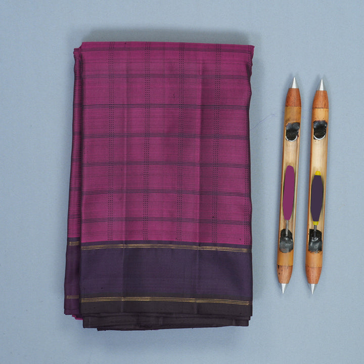 Hayagrivas Handloom Vadamalli Purple Kanjivaram Silk Saree with Nagapazham Border HBF1473J4-1