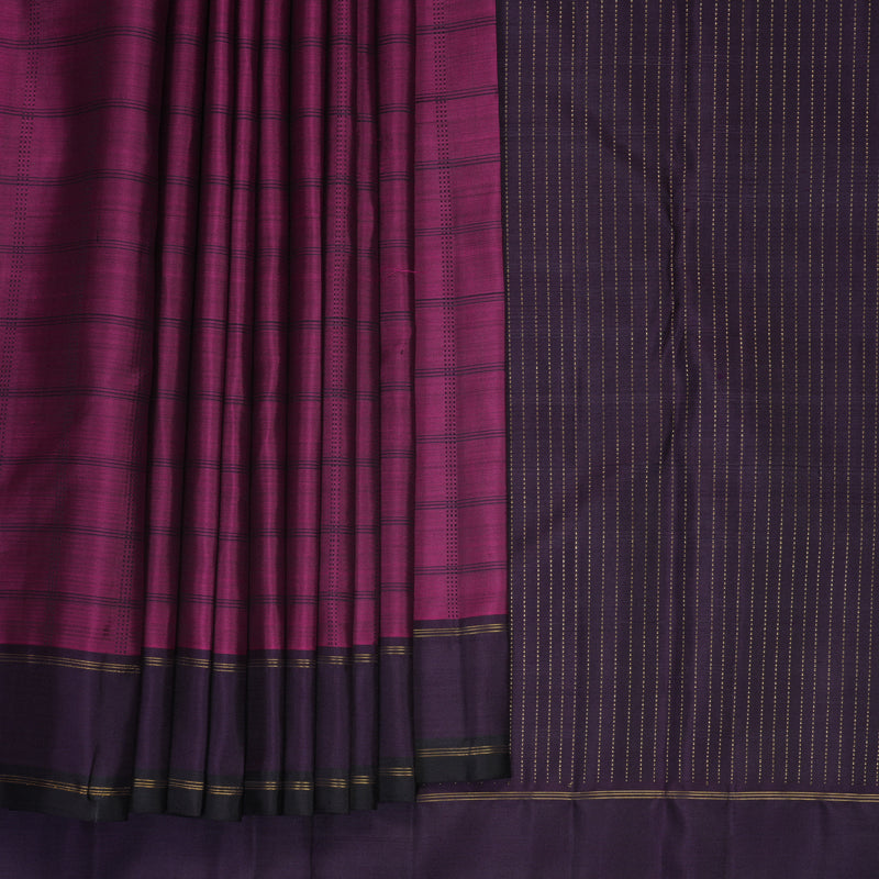 Hayagrivas Handloom Vadamalli Purple Kanjivaram Silk Saree with Nagapazham Border HBF1473J4-1