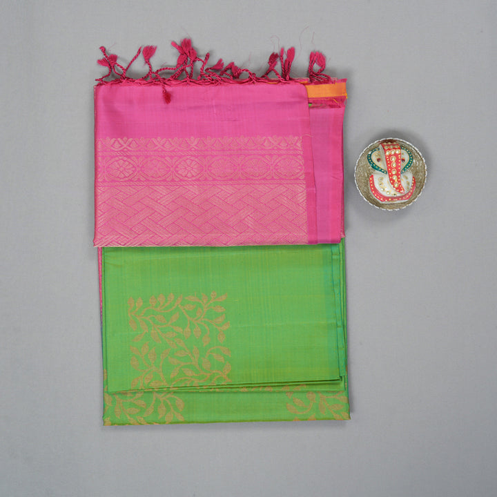 Hayagrivas Green Handloom Soft Silk Saree HBF26D1-4