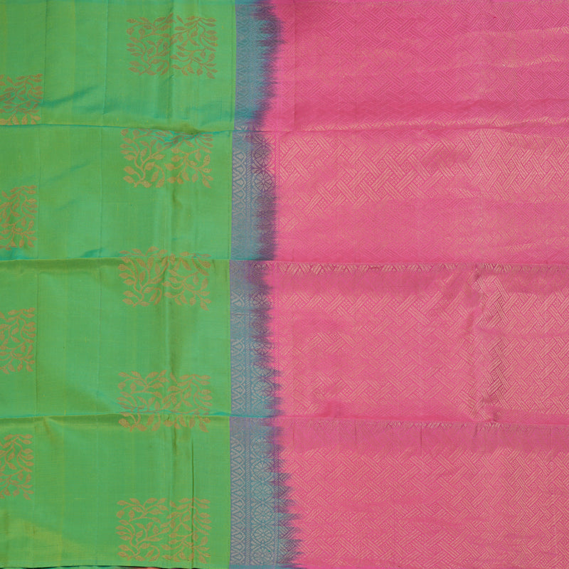 Hayagrivas Green Handloom Soft Silk Saree HBF26D1-4