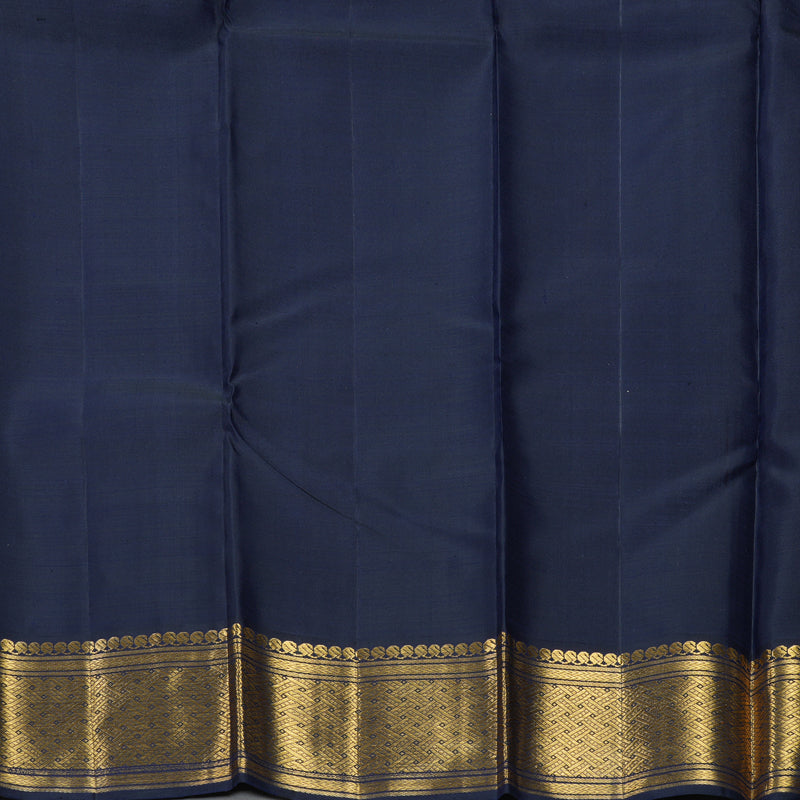 Hayagrivas Handloom Maroonish-Pink Kanjivaram Silk Saree with Navy Blue Border HBF302E1-1