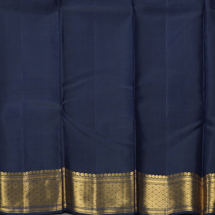 Hayagrivas Handloom Maroonish-Pink Kanjivaram Silk Saree with Navy Blue Border HBF302E1-1