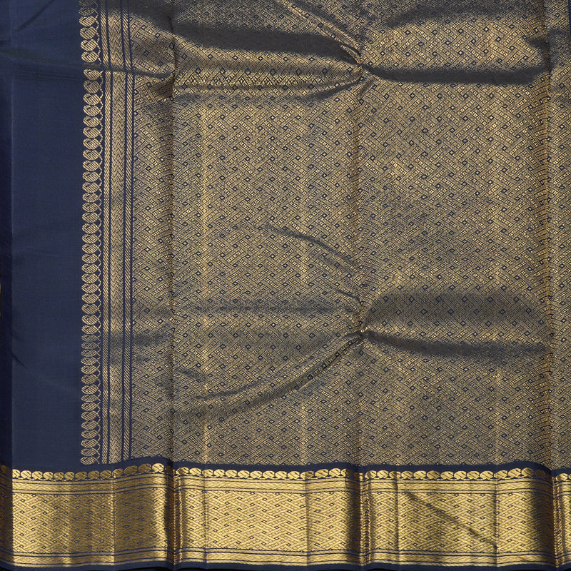 Hayagrivas Handloom Maroonish-Pink Kanjivaram Silk Saree with Navy Blue Border HBF302E1-1