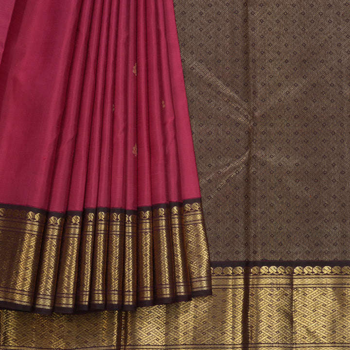 Hayagrivas Handloom Maroon Kanjivaram Silk Saree with Wine Border HBF302E3-1