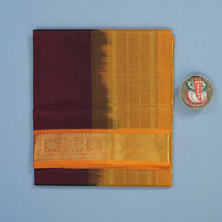 Hayagrivas Maroon Pure Silk Cotton Saree HBF42D1-4