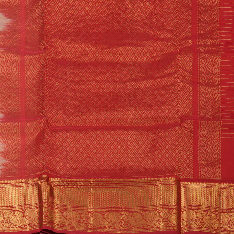 Hayagrivas Half-White Pure Silk Cotton Saree HBF42D12-2