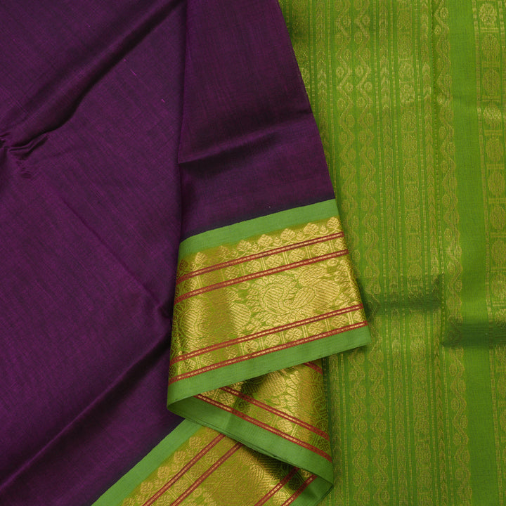 Hayagrivas Purple Pure Silk Cotton Saree HBF42D2-2