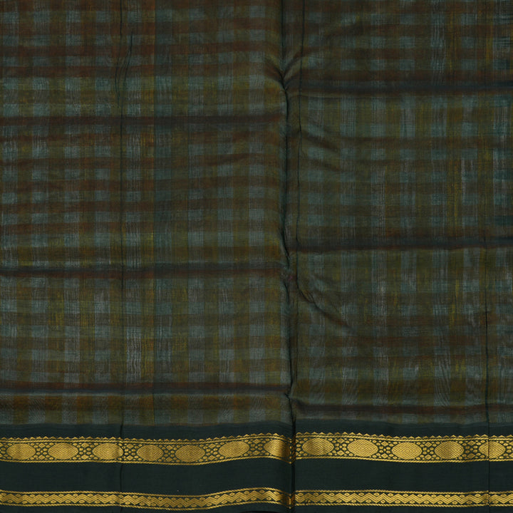 Hayagrivas Orange & White Checks Pure Silk Cotton Saree HBF42D5-1