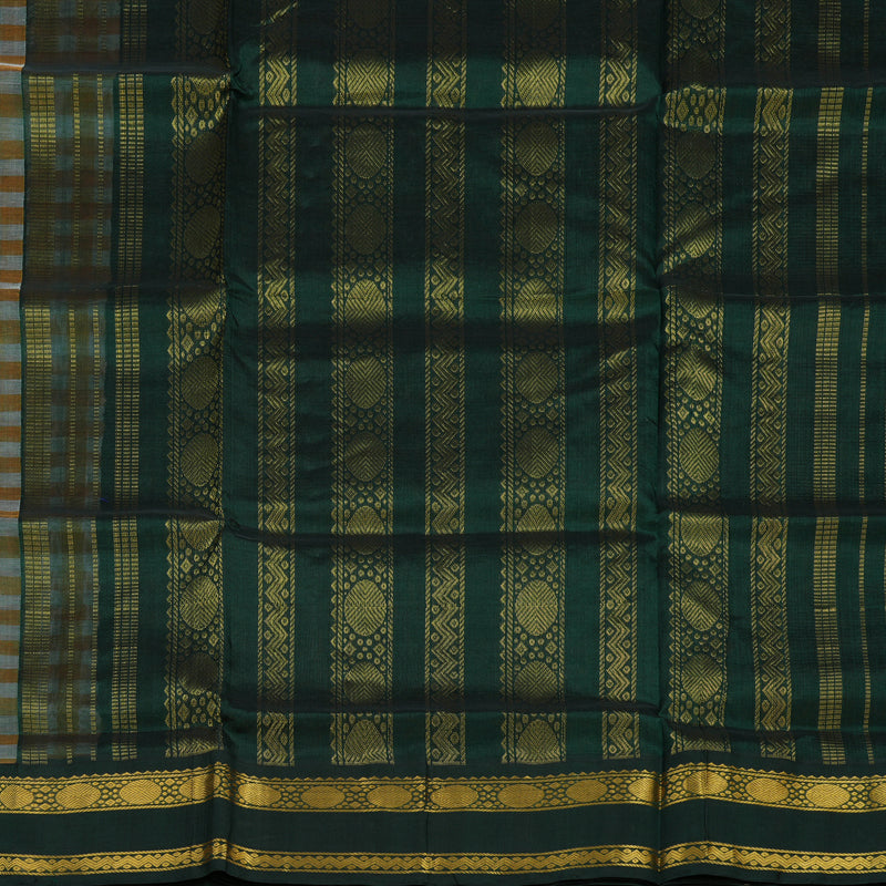 Hayagrivas Orange & White Checks Pure Silk Cotton Saree HBF42D5-1