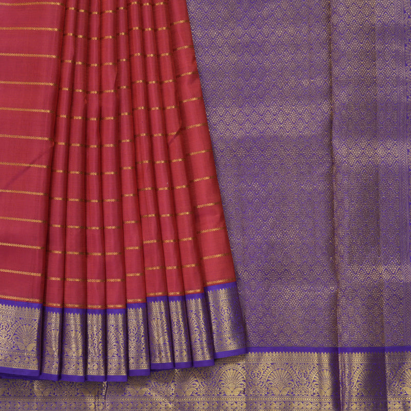 Hayagrivas Handloom Pink Ten Yards Silk Saree HBF460F2-1