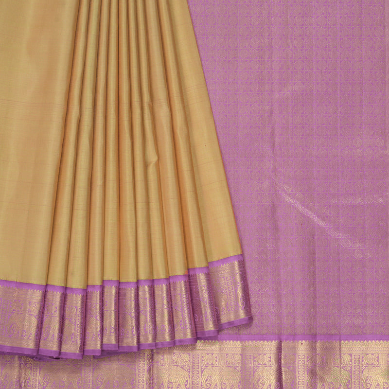 Hayagrivas Handloom Sandal Kanjivaram Silk Saree with Lavender Border HBF461F3-2