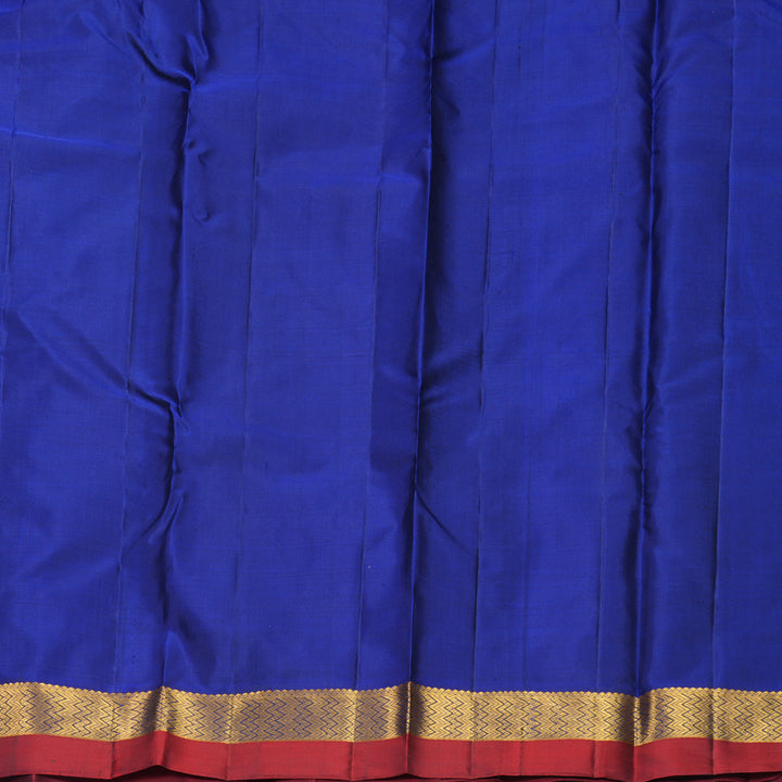 Hayagrivas Handloom Mauve Kanjivaram Silk Saree with Blue &amp; Maroon Border HBF463F1-18