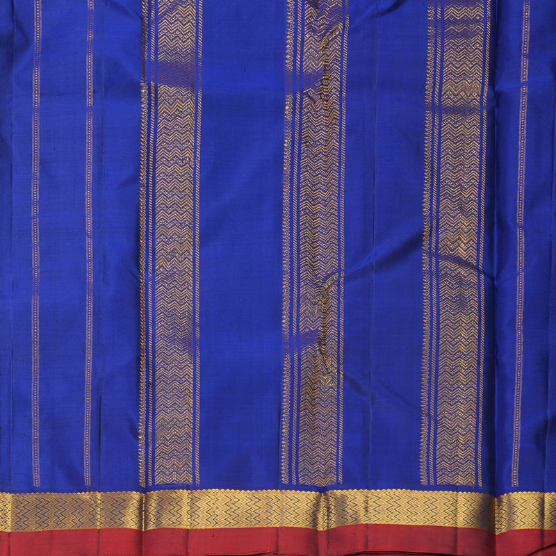 Hayagrivas Handloom Mauve Kanjivaram Silk Saree with Blue &amp; Maroon Border HBF463F1-18