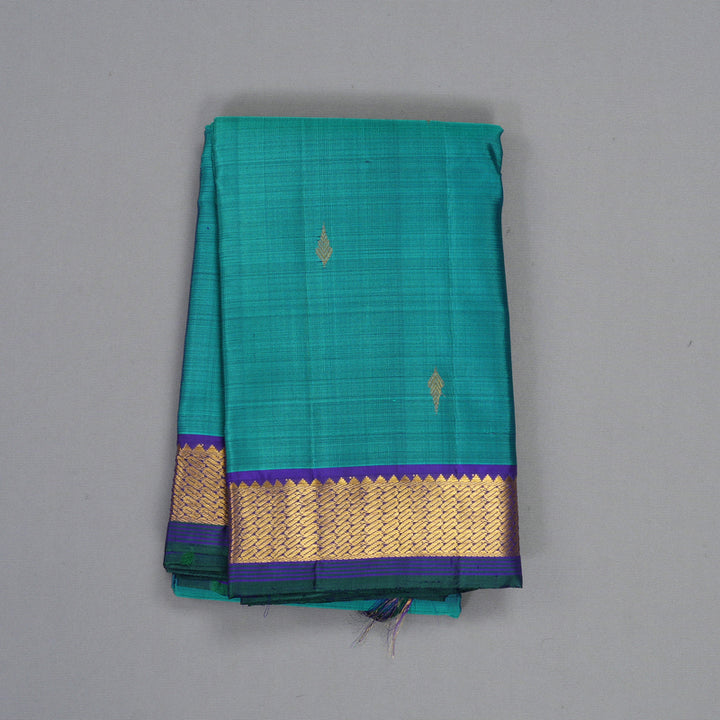 Hayagrivas Handloom Teal Green Kanjivaram Silk Saree HBF465F1-7
