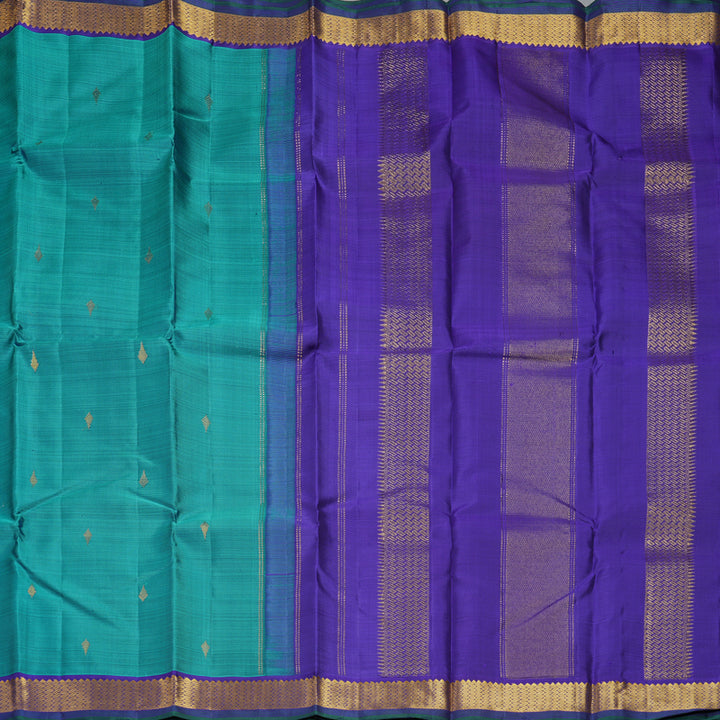 Hayagrivas Handloom Teal Green Kanjivaram Silk Saree HBF465F1-7