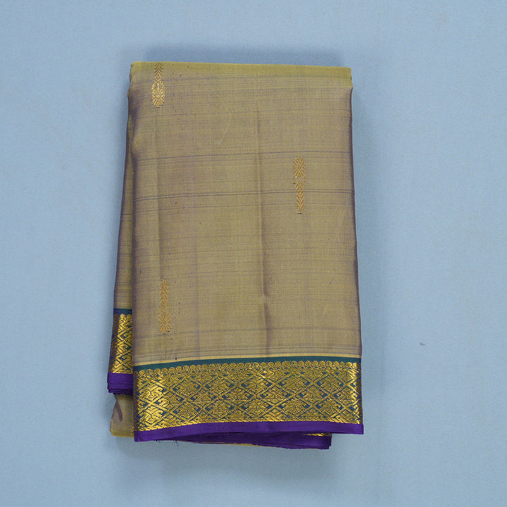 Hayagrivas Handloom Yellowish-Green Kanjivaram Silk Saree HBF466F1-9