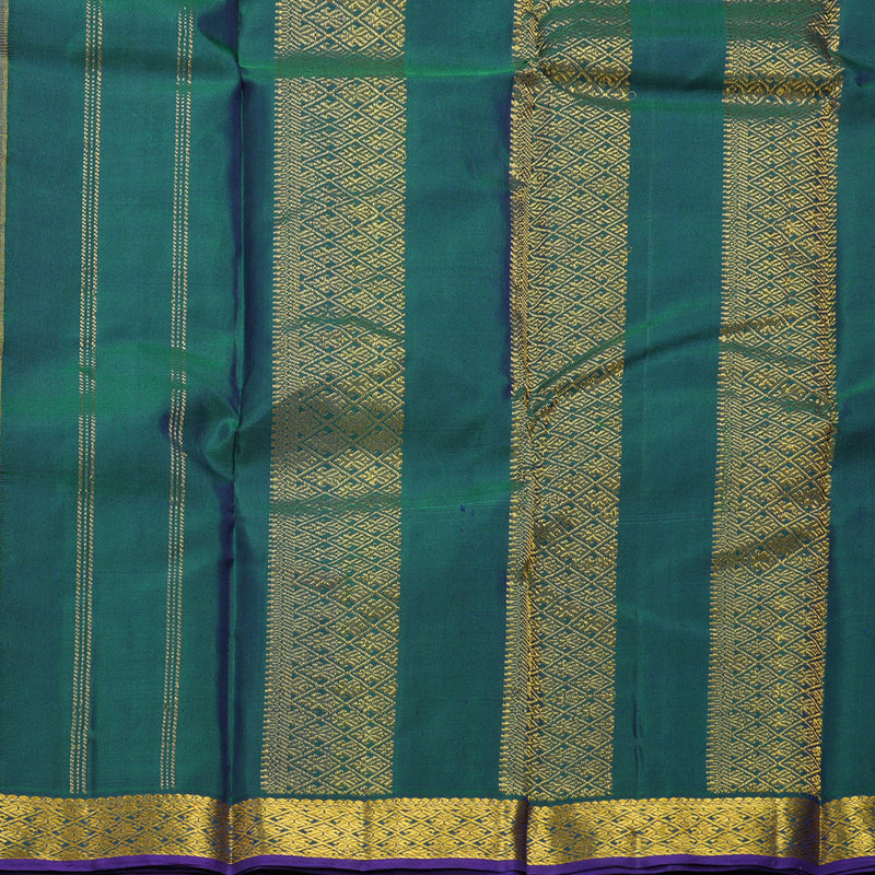 Hayagrivas Handloom Yellowish-Green Kanjivaram Silk Saree HBF466F1-9