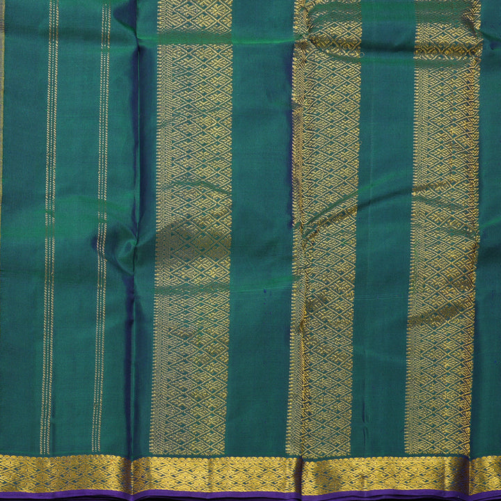 Hayagrivas Handloom Yellowish-Green Kanjivaram Silk Saree HBF466F1-9