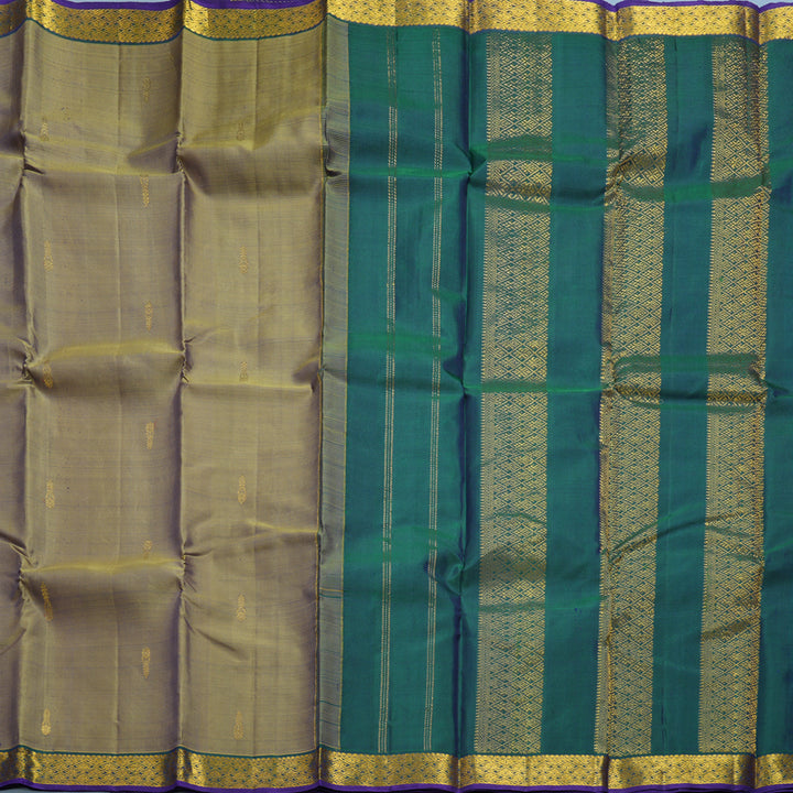 Hayagrivas Handloom Yellowish-Green Kanjivaram Silk Saree HBF466F1-9