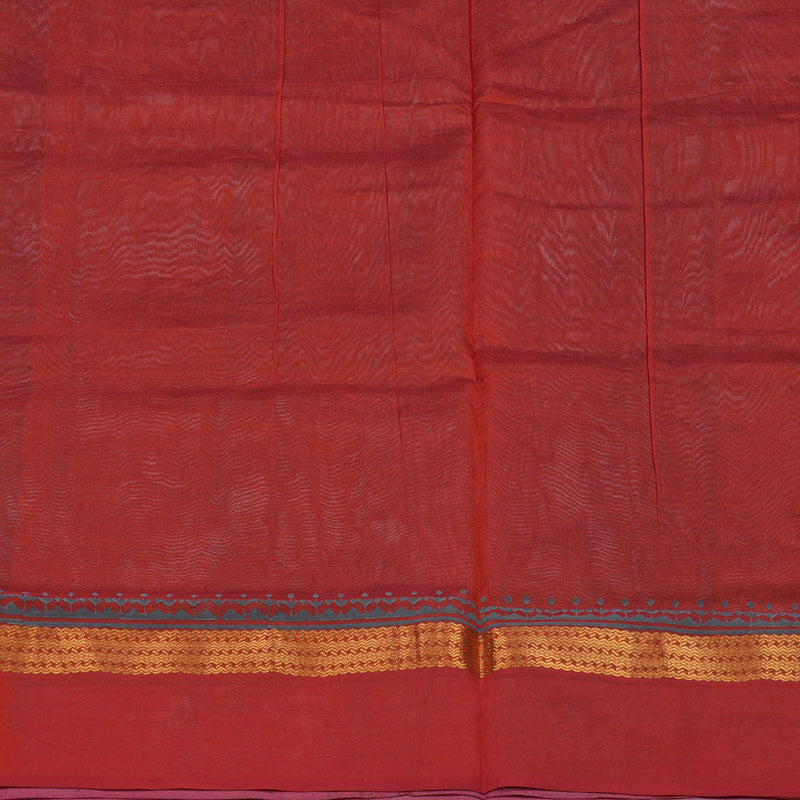 Hayagrivas Grey Pure Printed Silk Cotton Saree HBF62D1-2