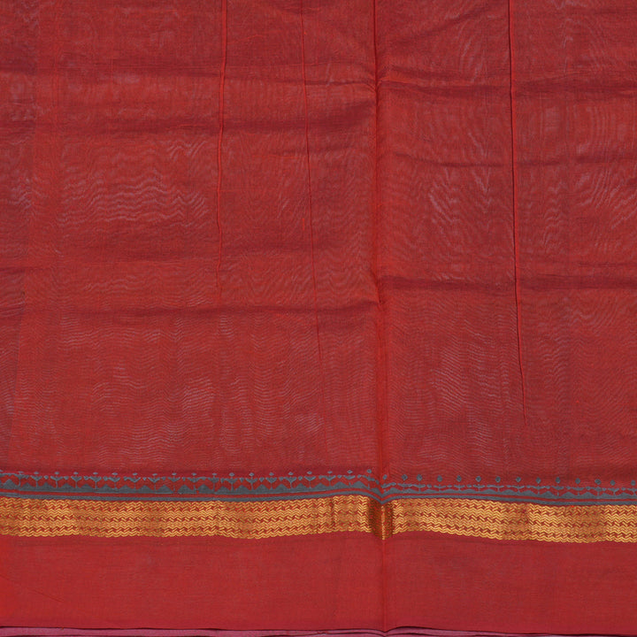 Hayagrivas Grey Pure Printed Silk Cotton Saree HBF62D1-2