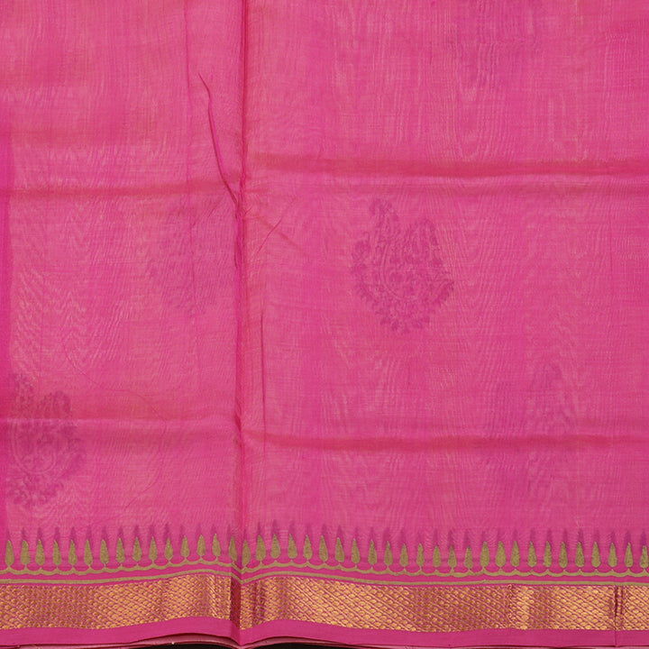 Hayagrivas Ivory Pure Printed Silk Cotton Saree HBF62D1-3
