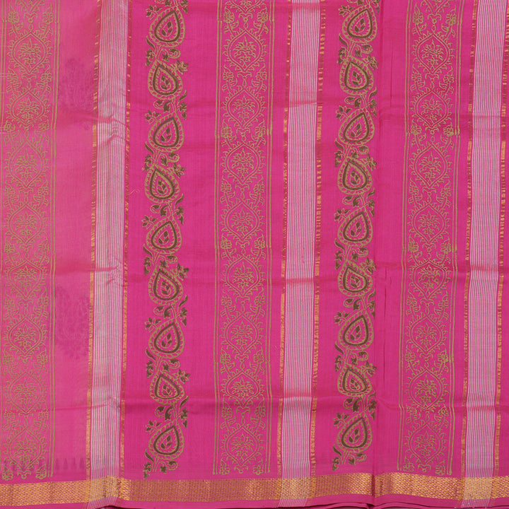 Hayagrivas Ivory Pure Printed Silk Cotton Saree HBF62D1-3