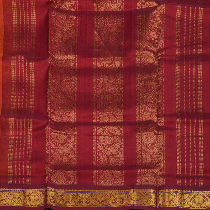 Hayagrivas Turmeric Yellow Pure Printed Silk Cotton Saree HBF62D4-3