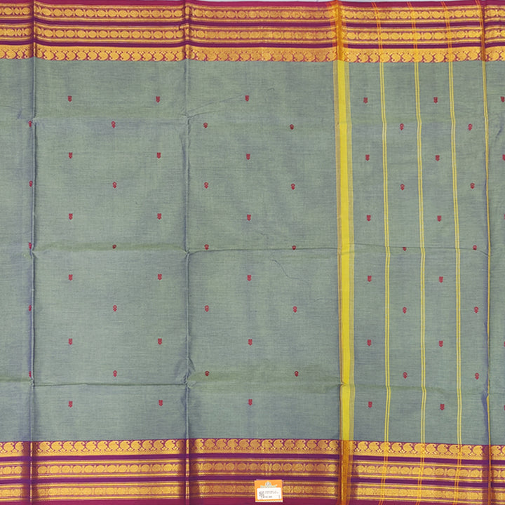 Hayagrivas Grey Handloom Chettinad Cotton Saree SSCKBF86F1-31