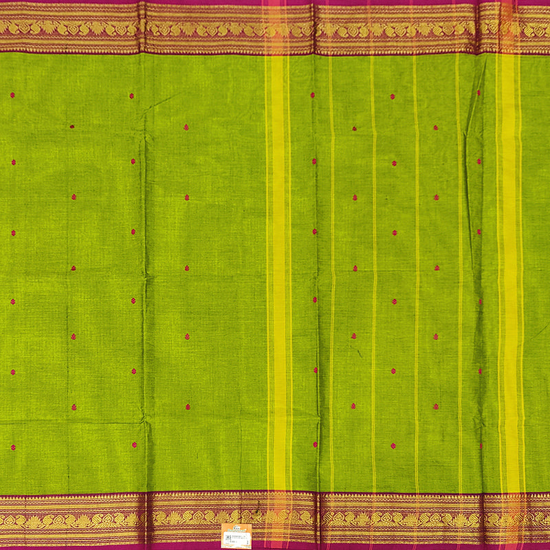 Hayagrivas Parrot Green Handloom Chettinad Cotton Saree SSCKBF86F1-55
