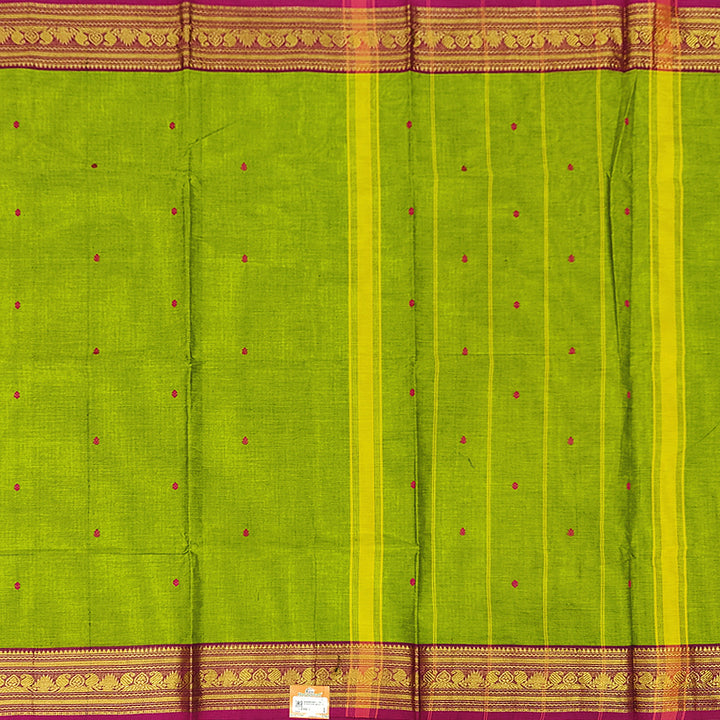 Hayagrivas Parrot Green Handloom Chettinad Cotton Saree SSCKBF86F1-55