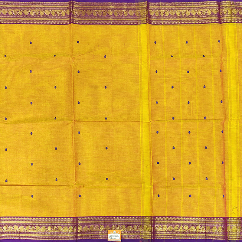Hayagrivas Mustard Yellow Handloom Chettinad Cotton Saree SSCKBF86F1-53